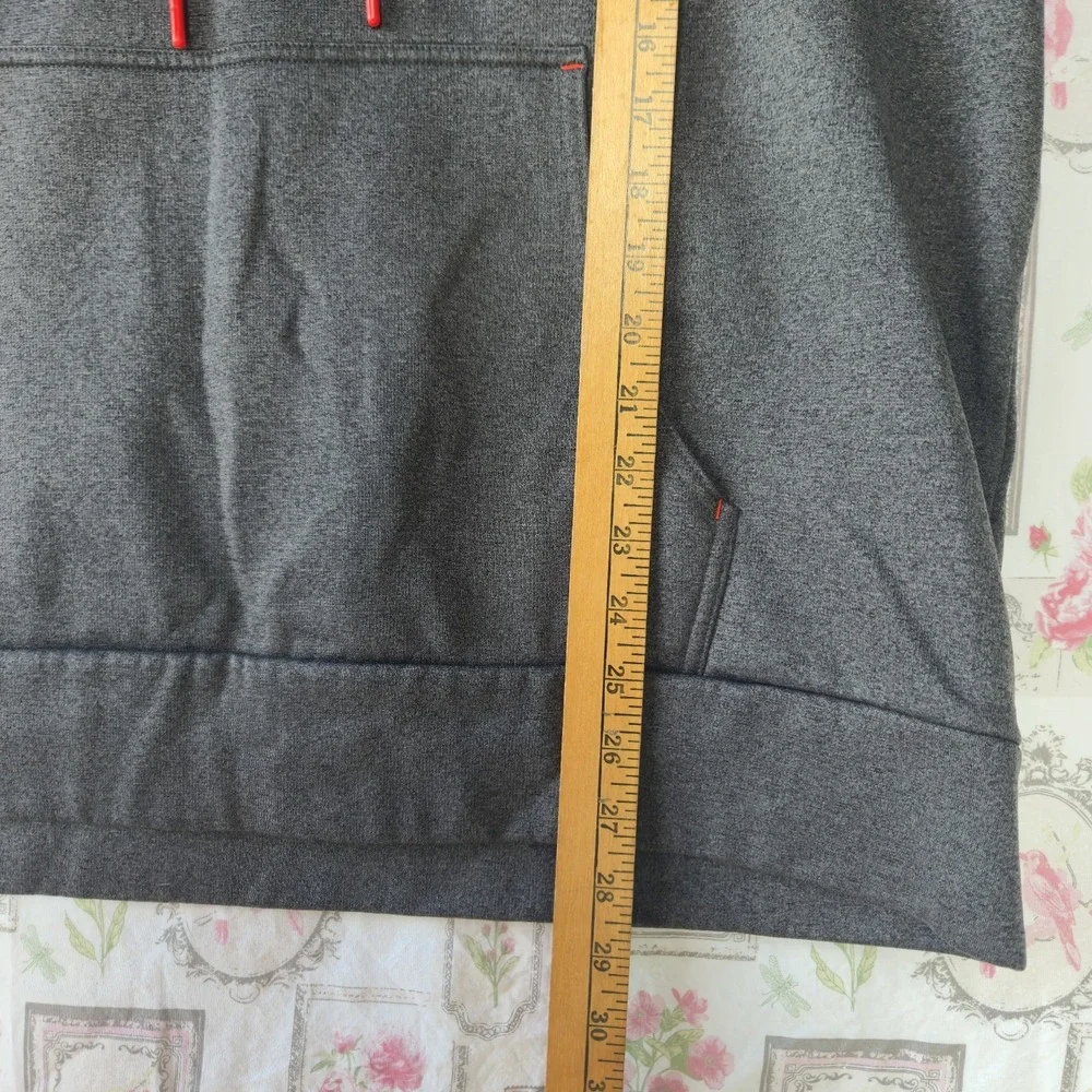 The North Face Mens XL Hoodie Gray Blue Fleece Pullover Sweatshirt Drawstring